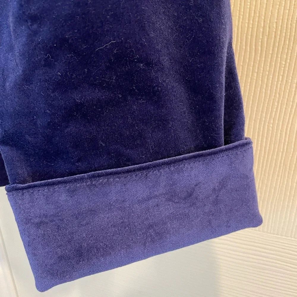 Talbot’s navy blue crushed velvet 3 Button lined single breasted blazer/Jacket